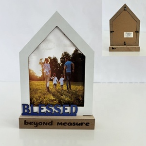 Tùy chỉnh 17x25.5x4 cm gỗ khung ảnh DIY Cách sử dụng đứng với bãi biển chủ đề laser cắt chữ chết cắt in ấn - Product Image 4