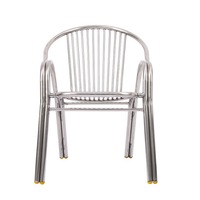 Chaise de plage moderne en acier inoxydable avec dossier et accoudoirs, idéale pour la maison et les loisirs - Chaise individuelle pour adulte