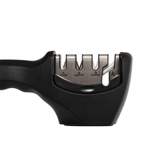 Aiguiseur de couteaux de cuisine manuel professionnel Outil en acier 4-en-1 avec diamant Pierre à aiguiser en acier inoxydable Couteaux Ciseaux Plus