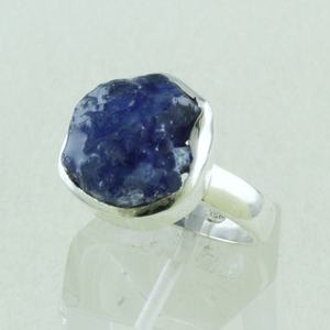 Anillo de Plata de Ley 925 con piedra de tanzanita azul rugoso, venta al por mayor, lote de joyas - Product Image 3