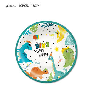 Dessin animé <span class=keywords><strong>dinosaure</strong></span> fête d'anniversaire pour enfants vaisselle plateau en <span class=keywords><strong>papier</strong></span> tasse <span class=keywords><strong>serviette</strong></span> en <span class=keywords><strong>papier</strong></span> nappe décoration fête et fournitures de vacances - Product Image 2