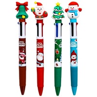 Stylo à bille 4 couleurs de style de Noël avec une largeur d'écriture de 0.5mm pour les cadeaux de bureau.