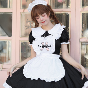 Japanese Maid Outfit Black Polyester Cosplay Costume For Anime Role Playing Plus Size Lolita Dress Winter 2022 - Product Image 2