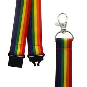 Sublimation Custom Printed logo rainbow Colored Double Sided Gay Pride Phone <b>Lanyard</b> - Product Image 2