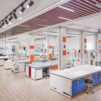 Table de travail en métal pour laboratoire avec armoire murale pour hôpital et école