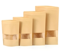 Sachet Doypack Personnalisé en Papier Kraft Imperméable avec Fenêtre, Imprimé par Gravure, Écologique, Qualité Alimentaire, Fermeture Ziploc pour Bonbons