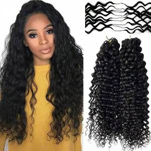 Nouvelle Conception 2026 – Extensions de Cheveux Humains au Crochet Pré-Bouclées, Effet Plumes Frisées, pour Tresses, Couleur Naturelle - Product Image 1