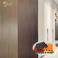 Panneau mural rainuré en WPC imperméable, panneau à lattes en composite bois-plastique moderne pour salle de sport, bureau, intérieur de maison