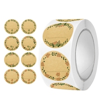 Étiquettes personnalisées imprimées sur papier kraft, autocollants ronds de 1 pouce, étiquettes de remerciement, étiquettes pour emballages cadeaux et alimentaires