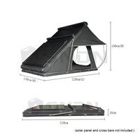 Tente de toit rigide triangulaire pour 2-3 personnes, en aluminium et toile imperméable, pliable, installation facile, toutes saisons, pour voiture