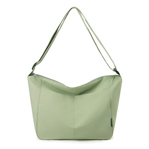 Sac à bandoulière en nylon uni personnalisé avec logo, décontracté, unisexe, sacs à main simples pour femmes, grand sac de shopping portable - Product Image 3