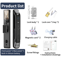 DF03XF Serrure Intelligente WiFi Tuya avec Interphone Vocal 9 Langues, Accès Biométrique (Empreinte Digitale/Réconnaissance Faciale) Compatible Portes en Aluminium/Acier