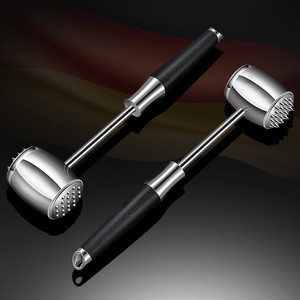 Black Wood 304 Stainless Steel Meat Tenderizer Double-sided Pounding Tool For Household Use - Product Image 1