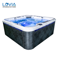 Bain à remous LOVIA personnalisé pour 5 personnes, baignoire en acrylique, Jacuzzi, Hydromassage, Spa Balboa Luxe, bain à remous, vasca idromassaggio esterno