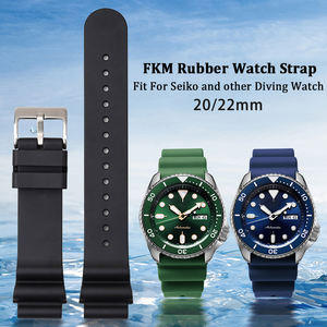 Nuovo arrivo 20mm 22mm Sport Diving FKM cinturino in gomma morbida cinturino in gomma per Seiko per nero verde acqua fantasma - Product Image 2