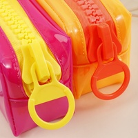 Sac à crayons de papeterie à fermeture éclair exagérée, coloré et tendance, transparent, personnalisé, mignon, impression numérique