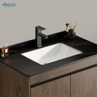 Ensemble de meuble-lavabo de salle de bain avec miroir LED intelligent sur pied au design moderne, anti-buée, pour hôtel