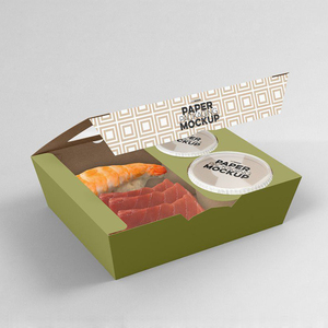 Boîte d'emballage de sushi personnalisée biodégradable en gros, boîte de sushi jetable en papier, boîte à emporter japonaise, boîte à sushi bento avec fenêtre - Product Image 3