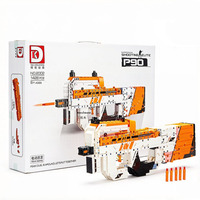 Ensemble de blocs de construction DK Toy Gun, pistolet électrique à tir rapide, modèle en plastique, puzzle éducatif pour enfants, briques de construction en gros