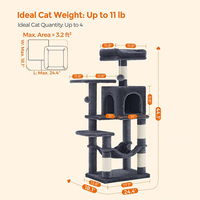 Usine directe personnalisée haute qualité à plusieurs niveaux personnalisé chat griffoir arbre maison tour gris foncé peluche chat arbre tour