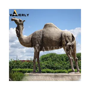 Fabricantes de camellos de latón Escultura de bronce antiguo Camel Estatua de camello de latón de tamaño real para exteriores