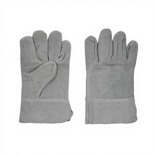 Suede Leather Smooth Texture Knit Wrist Work <b>Gloves</b> 11 oz <b>Silicone</b>-free Powder-free Welding Short Length Heat Fire Resistant - Product Image 1