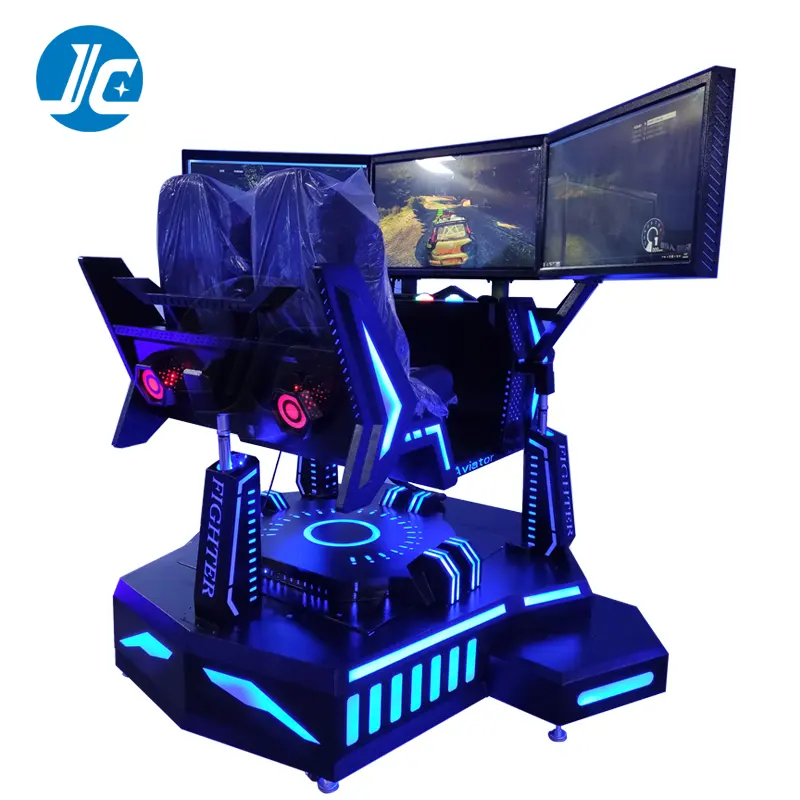 Machine de jeu d'arcade vidéo de conduite de course de voiture VR à 3 écrans