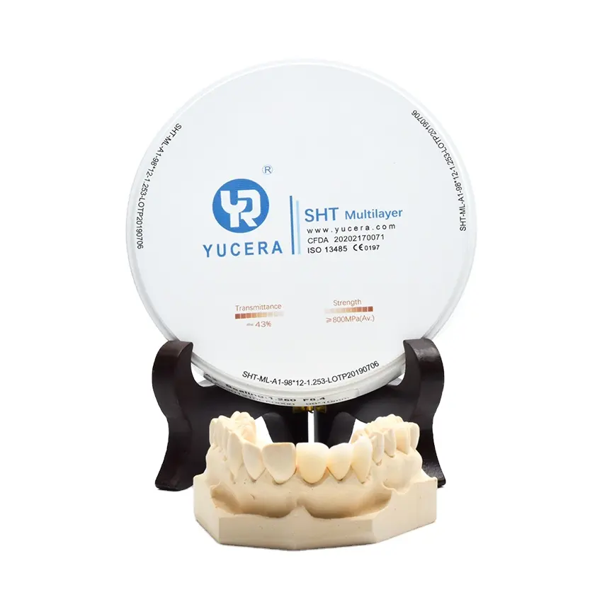 Yucera dental SHT multilayer zirconia blocks zirconia ceramic block 98mm open system for dental cad cam