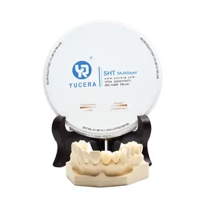 Yucera dental SHT multilayer zirkonia blok zirkonia keramik blok 98mm sistem terbuka untuk gigi cad cam