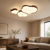 Lampu Plafon Walnut Cloud LED Spektrum Penuh, Lampu Tempel Modern Minimalis untuk Kamar Tidur Ruang Tamu