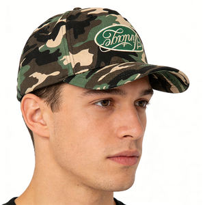 Casquette de baseball <span class=keywords><strong>snapback</strong></span> à 5 panneaux structurée avec patch brodé personnalisé à motif camouflage - Product Image 5