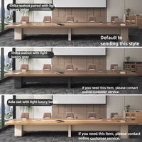Table de conférence moderne et contemporaine de luxe en bois massif, forme oblongue, grande taille, pour hôtel, mobilier de bureau