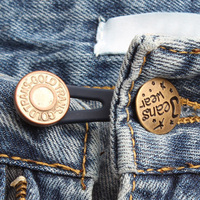 Celana Jeans kancing melar, celana Jeans Toggle logam paduan desain baru