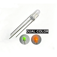 Diode LED bicolore jaune-vert 5 mm, 3 broches, cathode commune, ronde, diffuse, lampe indicatrice