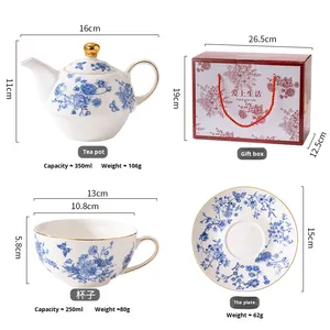 Creative Floral Mother-Daughter Bone China Teapot <strong>Set</strong> Light Luxury Retro Design Portable Ceramic <strong>Coffee</strong> Tea <strong>Set</strong> Wholesale <strong>Gift</strong> - Product Image 6