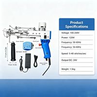 Kit de pistola de tufting 2 en 1 para corte y bucle, 100-240V, velocidad ajustable, máquina de tejer alfombras, pistola de tufting para hacer alfombras hechas a mano DIY