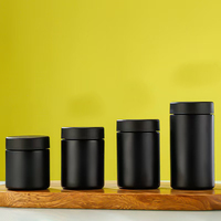 Pot en verre noir mat ou blanc de 60 ml, 90 ml, 120 ml, 150 ml, 180 ml avec bouchon à vis pour emballage de crème corporelle de luxe