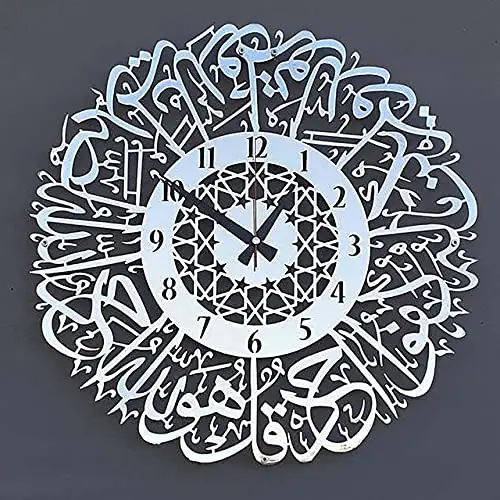 アクリル壁時計イスラム書道イスラムギフトイードギフトラマダン装飾イスラム高級壁時計家のためのXJ0040-A