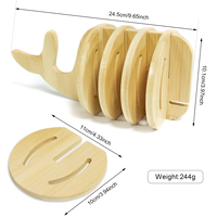 Sous-verres et sets de table personnalisés en bambou 3D en forme de baleine, écologiques, mignons, anti-chaleur, de forme irrégulière pour la salle à manger