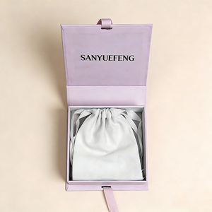 กล่องใส่เครื่องประดับแบบแข็งรูปทรงหนังสือสีชมพู ดีไซน์หรูหรา เป็นมิตรต่อสิ่งแวดล้อม ขายดีที่สุด พร้อมเคลือบลามิเนตด้านและริบบิ้น - Product Image 4