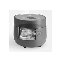 Cuisinière à riz multifonctionnelle minimaliste haut de gamme - Capacité 3-5L, affichage numérique, commande tactile, gris pour maison moderne, facile à nettoyer