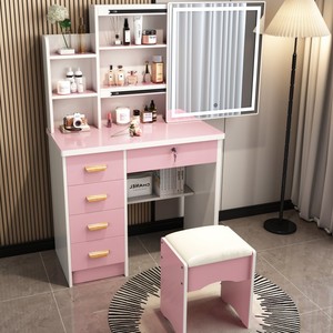 Table de toilette pratique et élégante pour chambre à coucher avec miroir intégré, <span class=keywords><strong>coiffeuse</strong></span> pour un intérieur de chambre épuré - Product Image 5