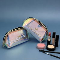 Sacs holographiques en PVC personnalisés pour l'affichage de bijoux et l'emballage de cosmétiques, pochette cadeau pour salon de beauté, rangement de voyage