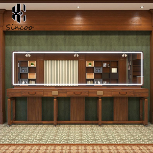 Espejo de Estilismo de Madera para Salón de Belleza, Venta Caliente en <span class=keywords><strong>Italia</strong></span>, Mesa de <span class=keywords><strong>Bar</strong></span> con Cargador Inalámbrico, Espejo de Doble Cara para Estación de Peluquería - Product Image 6