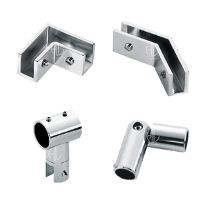 Stainless Steel Modern Bathroom Glass Shower Door <strong>Hinge</strong> Pipe Fittings <strong>Round</strong> Tube Corner Adjustable Connectors Easy Installation - Product Image 1
