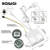 Miroir de salle de bain LED tactile miniature personnalisé 12V 1A/12W, double clé, tricolore/monochrome, interrupteur à capteur inductif