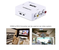 Adaptor Komposit Video HD 1080P Kotak Konverter 2AV - Kompatibel dengan AV RCA CVSB L/R Video Scaler Video Splitter Konverter