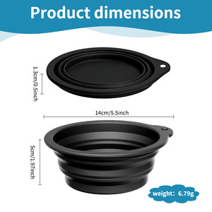 Tazón plegable de silicona para mascotas, apto para lavavajillas, de calidad alimentaria, portátil, para viajes. - Product Image 4