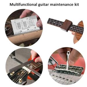 <span class=keywords><strong>Kit</strong></span> de 45 Herramientas para Reparación y <span class=keywords><strong>Mantenimiento</strong></span> de <span class=keywords><strong>Guitarra</strong></span> con Bolsa de Transporte, Regla de Acción de Cuerdas, Lima de Luthier, Clavijas de Puente de <span class=keywords><strong>Guitarra</strong></span> - Product Image 2