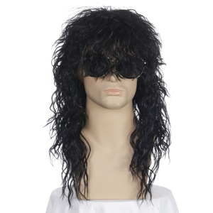 América Rock europeo estilo <span class=keywords><strong>Peluca</strong></span> de pelo sintético rizado Afro Negro hombres <span class=keywords><strong>peluca</strong></span> para los hombres blancos - Product Image 5